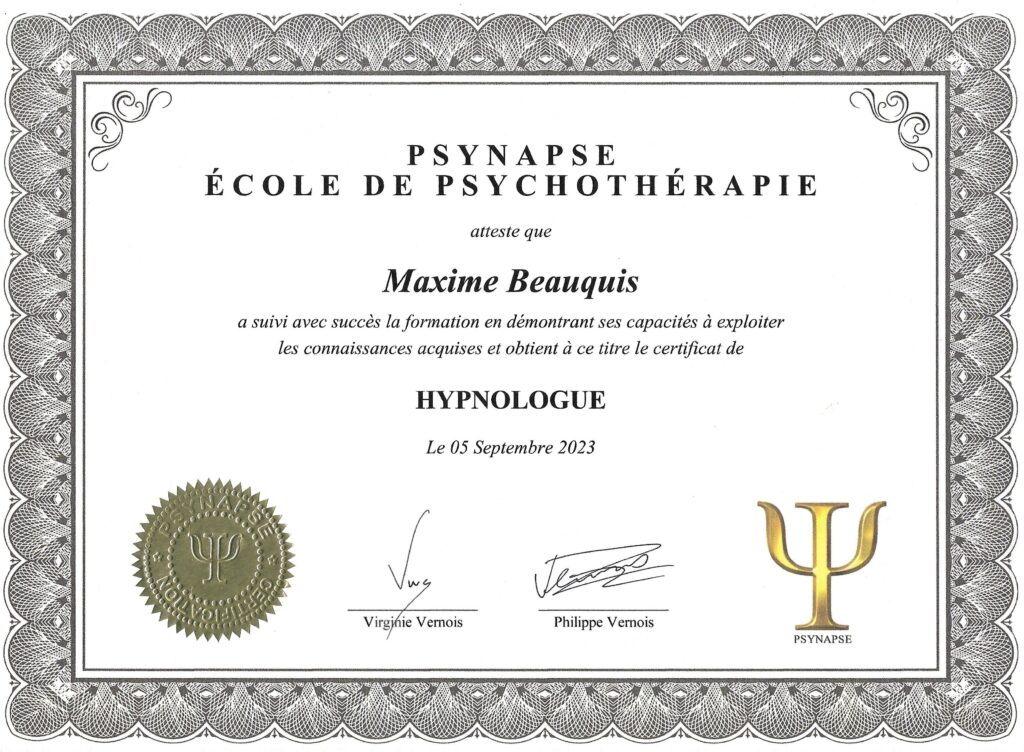 certificat hypnologue